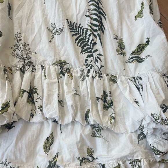 Anthropologie High-Low Bubble Skirt | Green Fern Botanical Print/Cotton/Medium - Picture 6 of 14